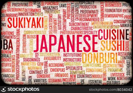 Japanese Food and Cuisine Menu Background with Local Dishes. Japanese Food Menu