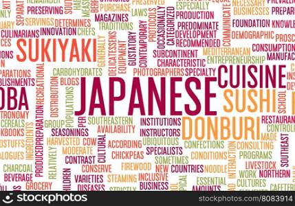 Japanese Food and Cuisine Menu Background with Local Dishes. Japanese Food Menu