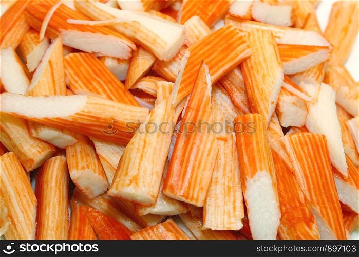 japanese food, crab stick on buffet line