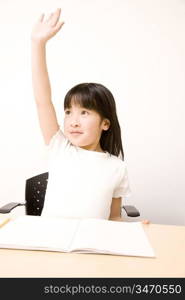 Japanese girl studying