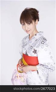 Japanese girl wearing yukata