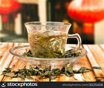 Japanese Green Tea Showing Drink Orient And China