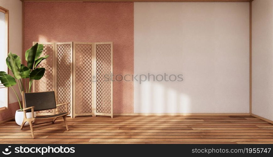 japanese interior of pink sakura living room for editing. 3d rendering