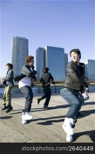 Japanese men dancing