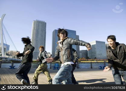 Japanese men dancing