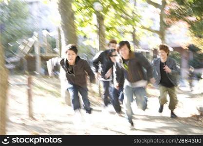 Japanese men running
