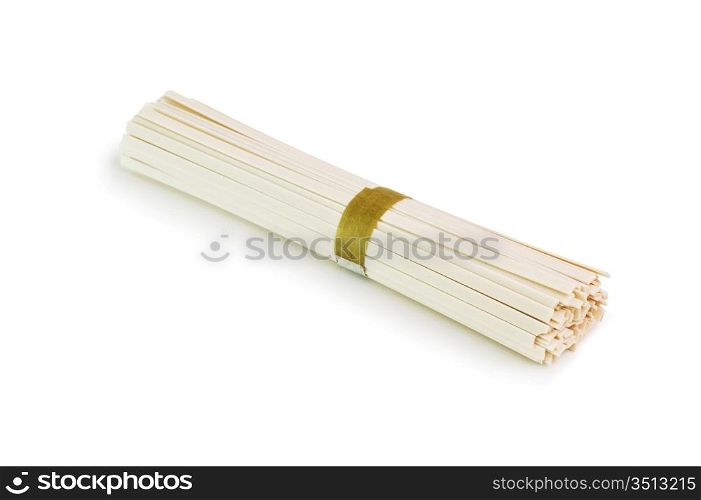 Japanese noodles isolated on a white background