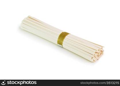 Japanese noodles isolated on a white background
