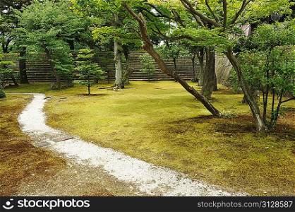 Japanese park near Nijo-Jo castle in Kyoto, Japan