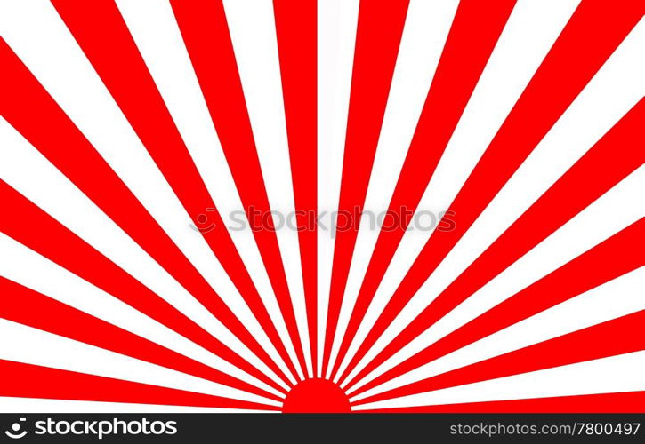 japanese rising sun. large red and white japansese rising sun