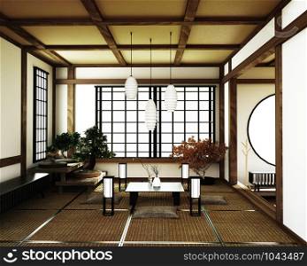 Japanese room, Kyoto zen style. 3D rendering