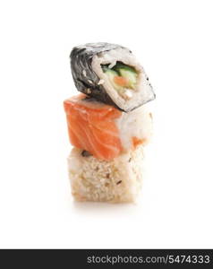 Japanese Sushi Isolated On A White Background