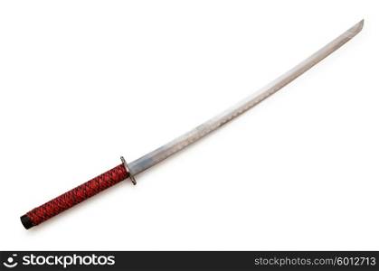 Japanese sword takana isolated on white