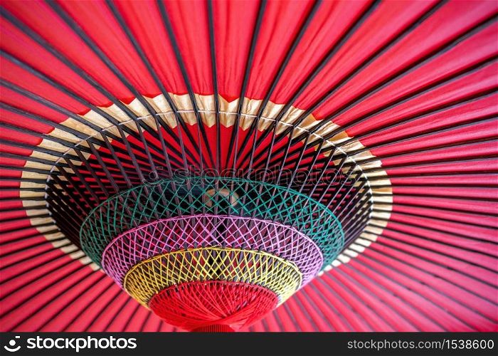 Japanese traditional red umbrella.