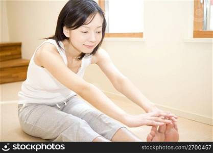 Japanese woman doing exercise