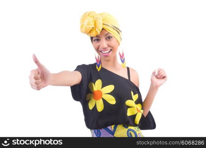 Japanese woman isolated on the white