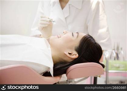 Japanese woman seeing a dentist