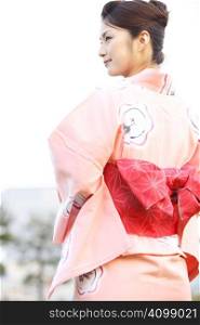 japanese woman wearing yukata