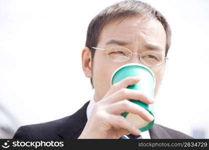 Japanese worker taking a short time break