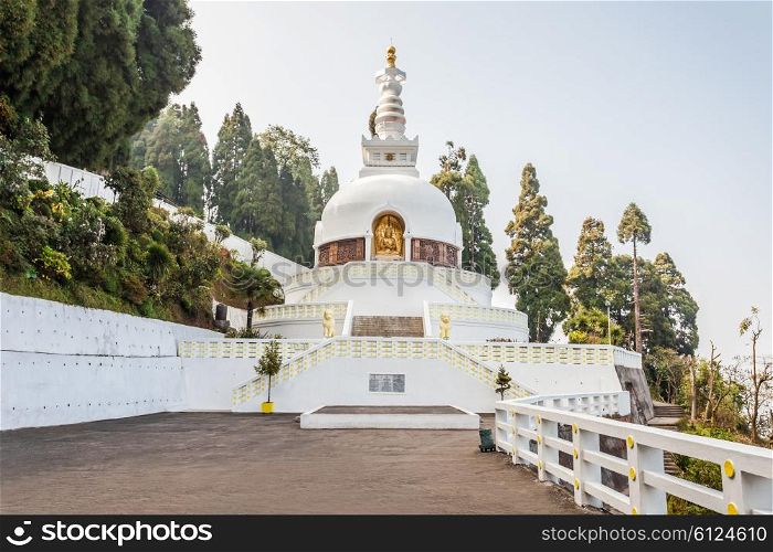 Japanese World Peace Pagoda in Darjeeling, India