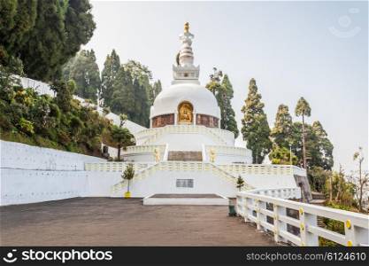 Japanese World Peace Pagoda in Darjeeling, India