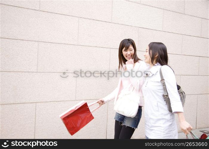Japanese young women enjoy shopping