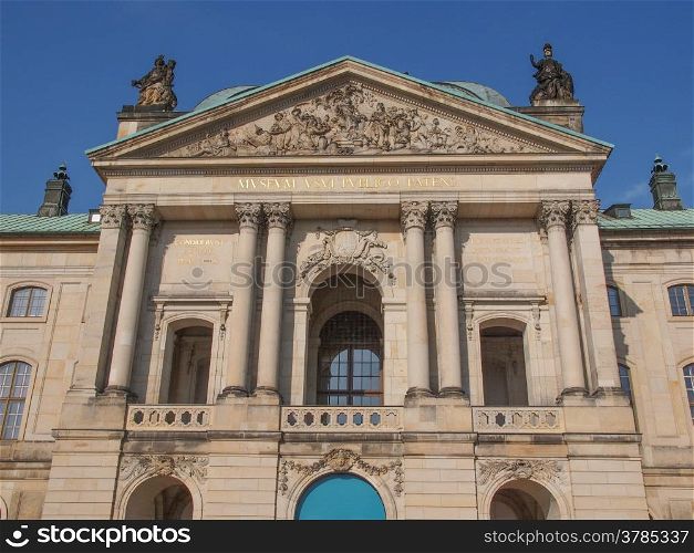 Japanisches Palais in Dresden. Japanisches Palais meaning Japanese Palace baroque building on the Neustadt bank of the river Elbe built in 1715 in Dresden Germany