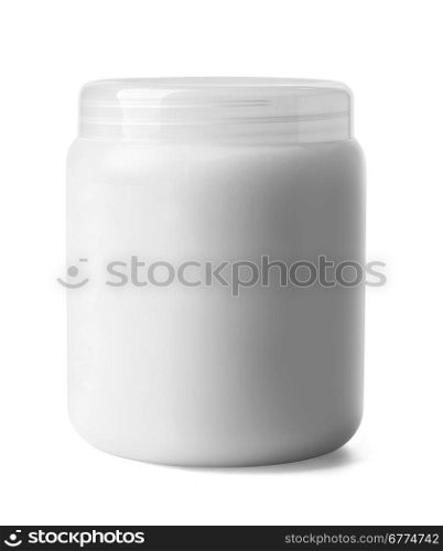 jar for cosmetic cream, gel or powder, isolated on white with clipping path