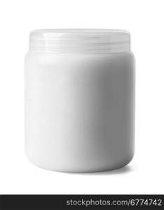 jar for cosmetic cream, gel or powder, isolated on white with clipping path