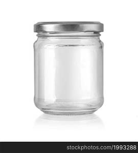 Jar glass isolated on white background with clipping path