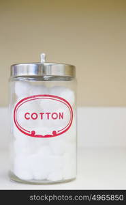 Jar of cotton wool