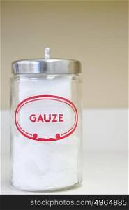 Jar of gauze