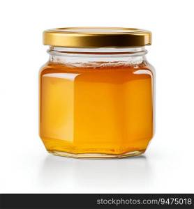 Jar of Honey Isolated on White Background. Generative ai. High quality illustration. Jar of Honey Isolated on White Background. Generative ai