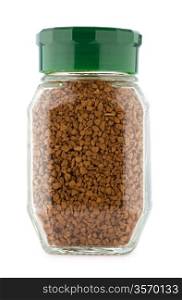 Jar of instant coffee isolated
