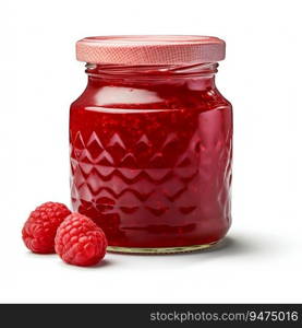 Jar of Jam Isolated on White Background. Generative ai. High quality illustration. Jar of Jam Isolated on White Background. Generative ai