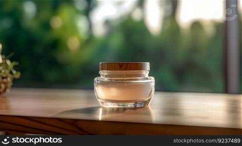 Jar of luxury cosmetic product template. Illustration AI Generative
