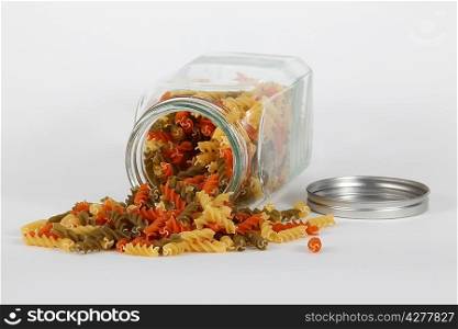 Jar of pasta twists