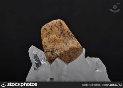 Jasper on rock crystal