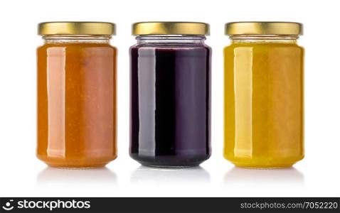 Jasr of jam isolated on white background with clipping path