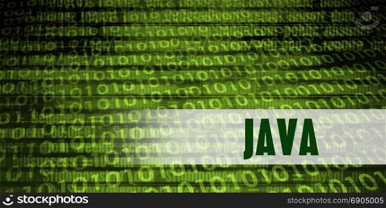 Java Coding Language with Green Binary Background. Java