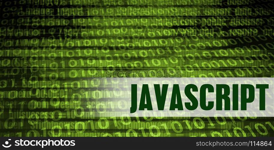 Javascript Coding Language with Green Binary Background. Javascript