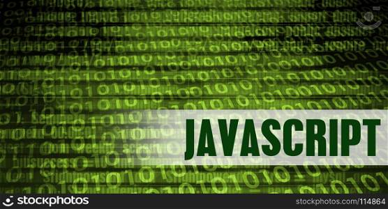 Javascript Coding Language with Green Binary Background. Javascript