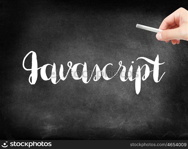 Javascript written on a blackboard
