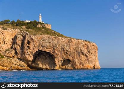 Javea Cabo de la Nao Lighthouse cape in Xabia Mediterranean Alicante at Spain