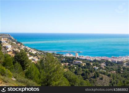 Javea in Alicante aerial view Valencian Community of spain with Mediterranean sea