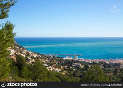 Javea in Alicante aerial view Valencian Community of spain with Mediterranean sea