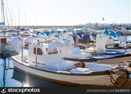 Javea in alicante fisherboats in Mediterranean sea of Spain