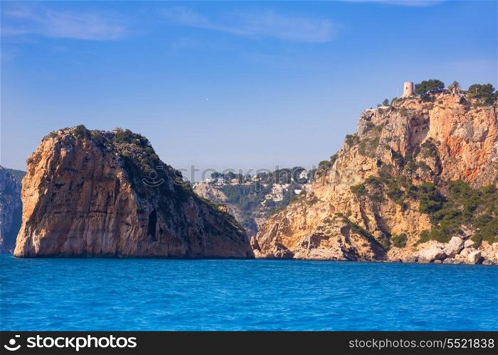 Javea Isla del Descubridor torre Granadella Xabia in Mediterranean Alicante at Spain