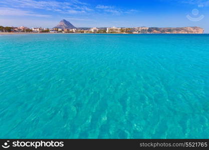 Javea playa del Arenal beach in Mediterranean Alicante at Xabia Spain