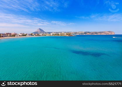 Javea playa del Arenal beach in Mediterranean Alicante at Xabia Spain